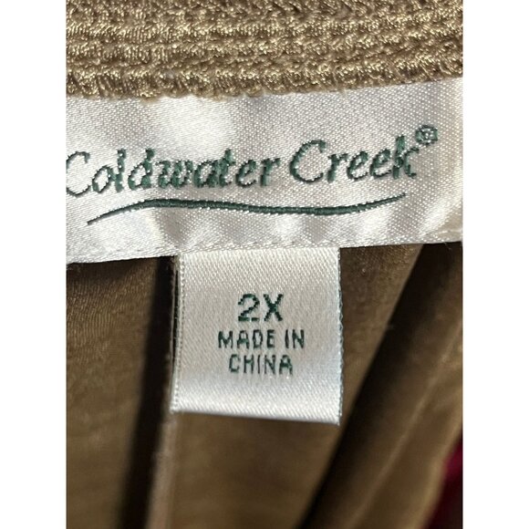 Coldwater Creek Metallic Wide Leg Pant 2X Festive Holiday Chic Shiny Glam Artsy - Picture 6 of 8